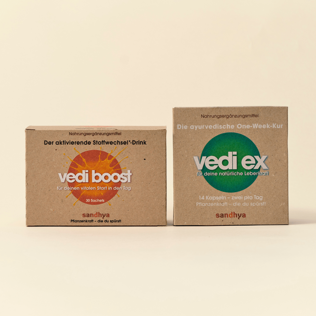 Cleanse Boost Set mit Vedi Boost Stoffwechsel-Drink und Vedi Ex Leber-Komplex als Reinigungs-Bundle