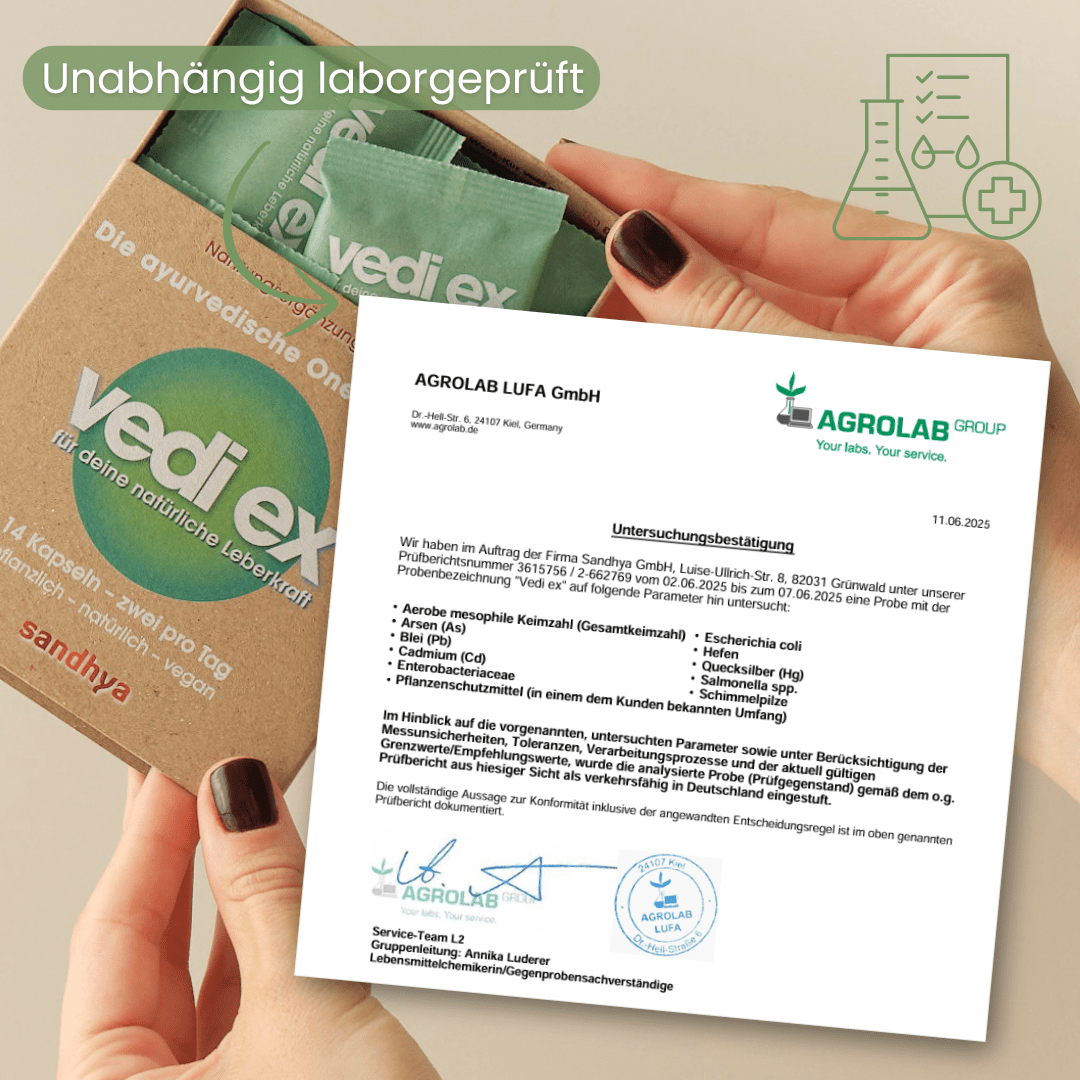 Cleanse Boost Set Vedi Ex One-Week-Kur mit AGROLAB LUFA Laborbericht unabhängig laborgeprüft