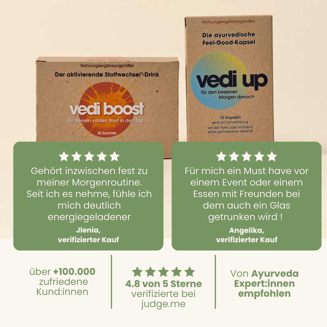 Recovery Set Vedi Boost und Vedi Up mit 4,8 Sterne Kundenbewertungen und Expertenempfehlung